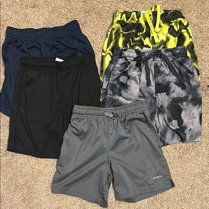 Athletic Works Kids Shorts Set - Black, Gray, Blue, Yellow Tie-Dye